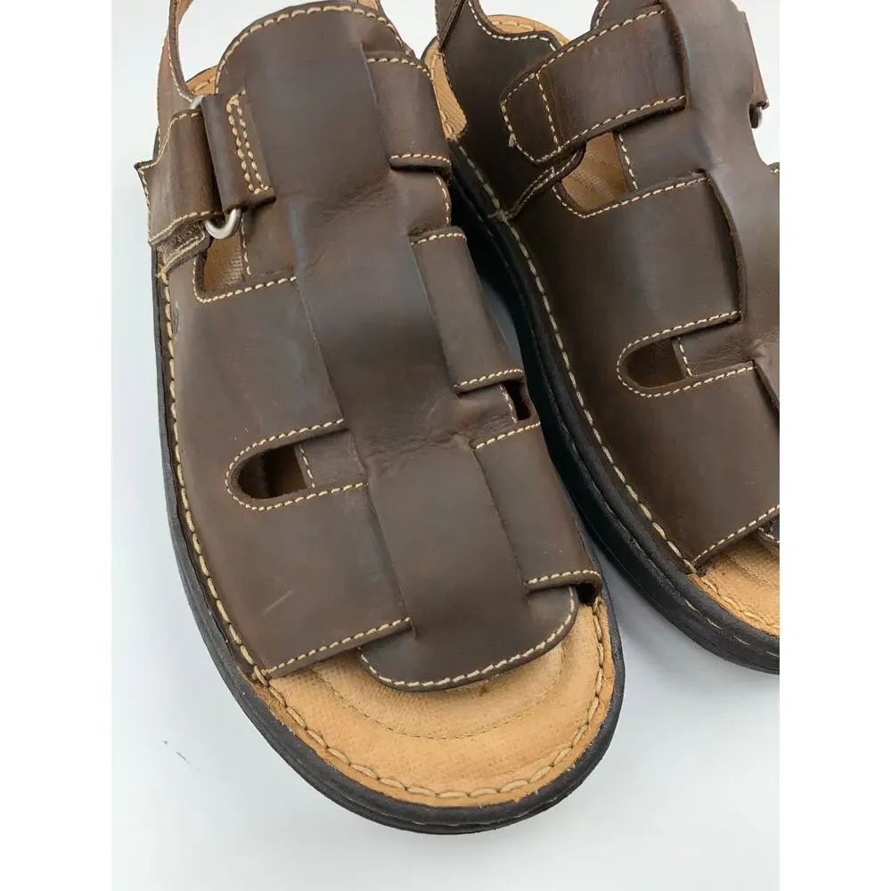 Born Fisherman Sandals Brown Leather Comfort Shoes Men's 9